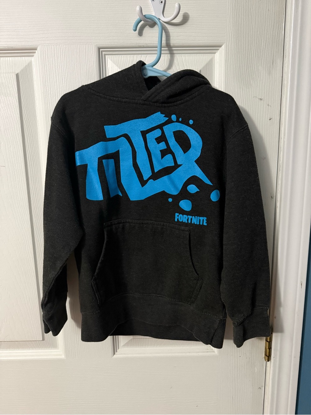 Fortnite Kids Black Hoodie with Bright Blue Logo